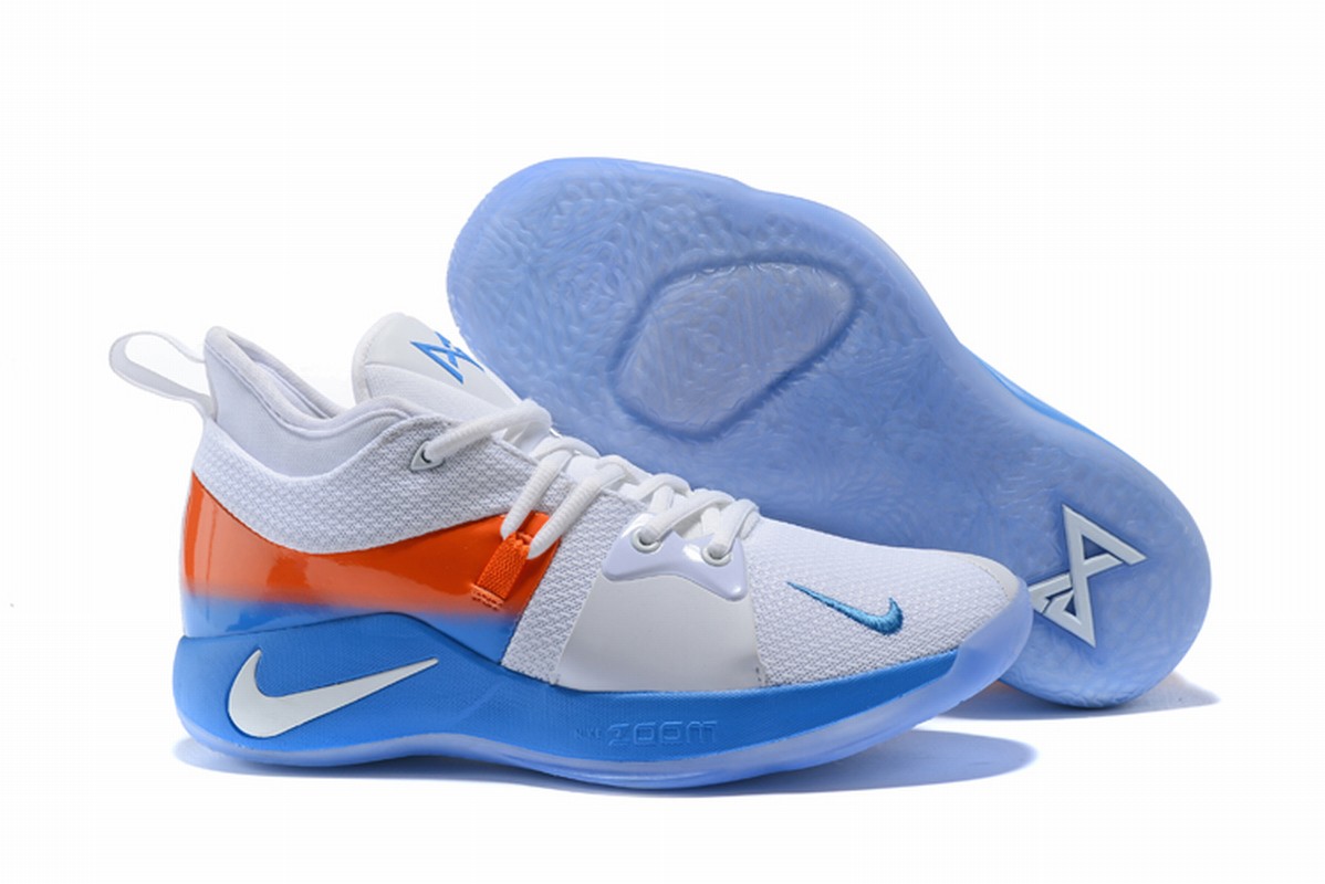 Nike PG 2 Men Shoes White Orange Blue